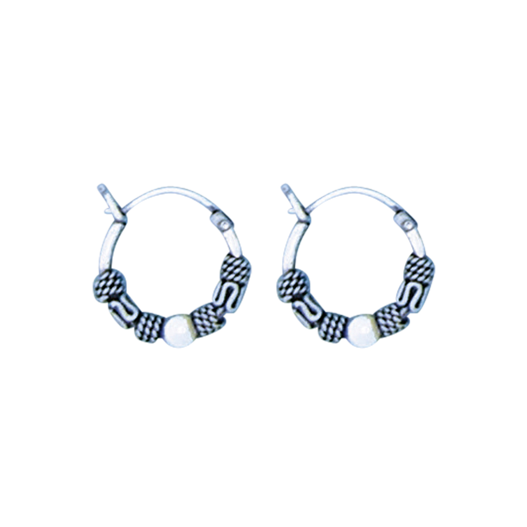 22041hoop Bali bead & wire tiny
