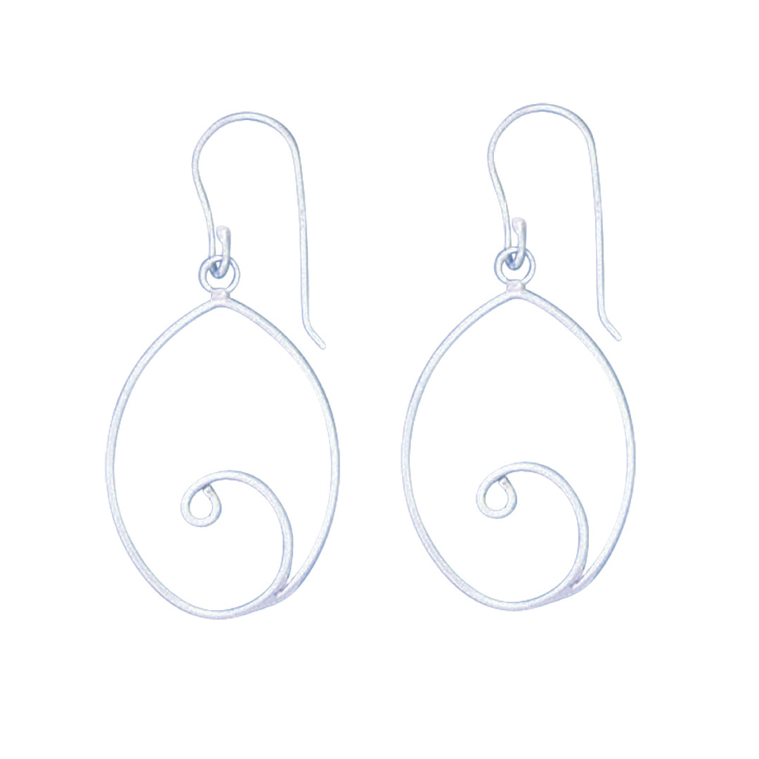 23606earring oval w/swirl