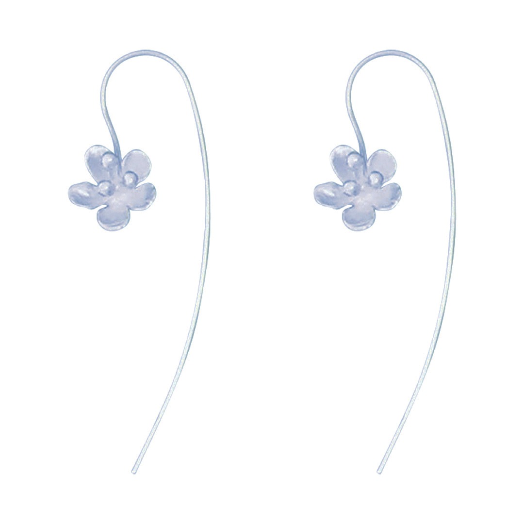 23609earring flower on curved wire