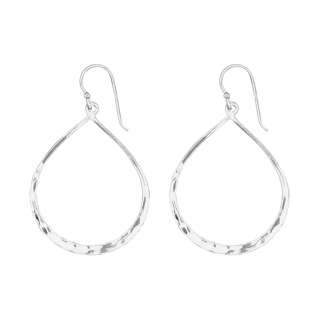 23871earring teradrop hammered