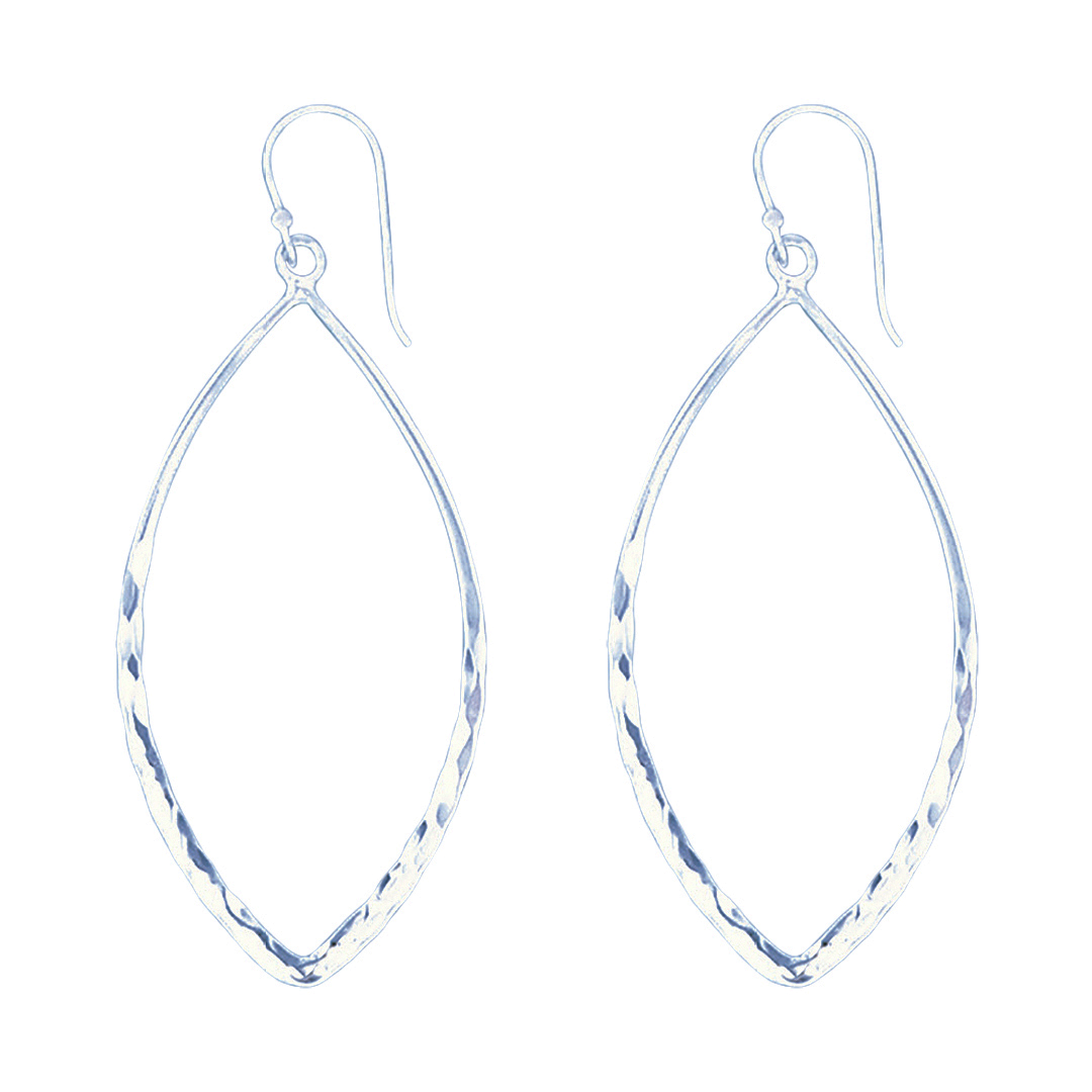 23872earring marquise hammered