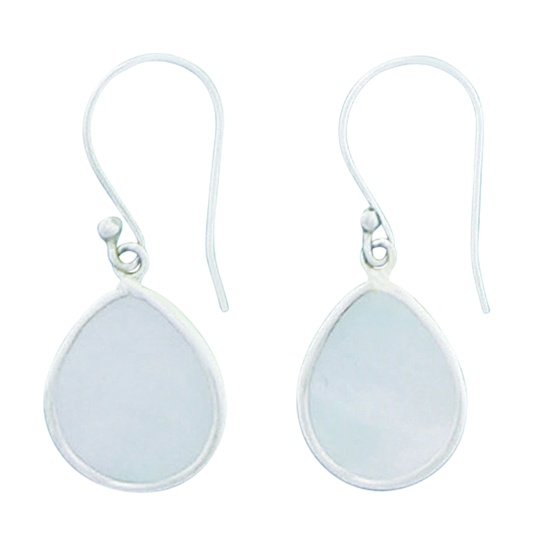 24046earring MOP teardrop w/lentil setting