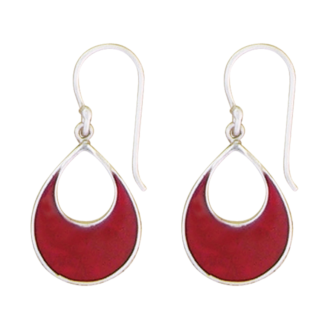 24181earring Coral teardrop