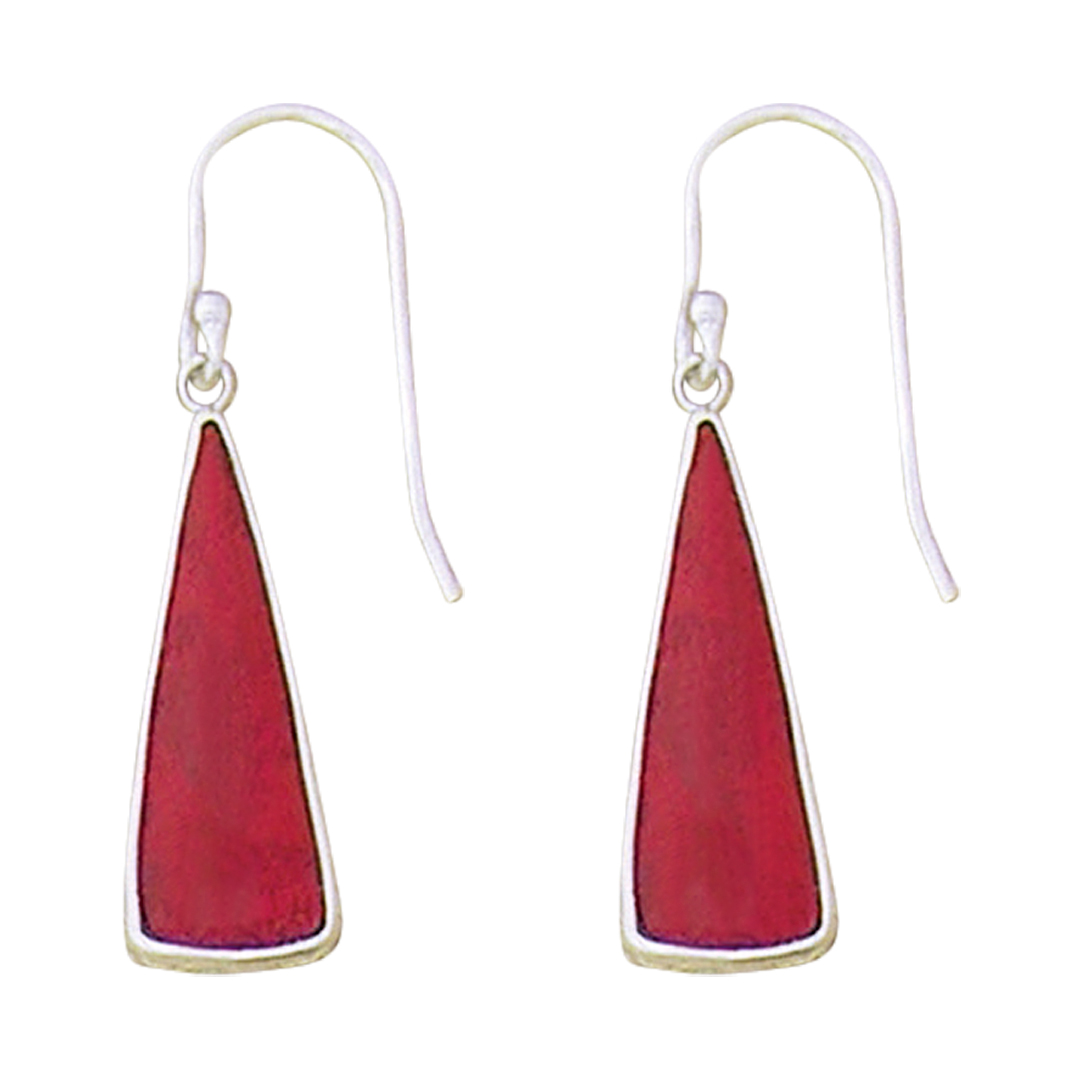 24247earring Coral long triangle
