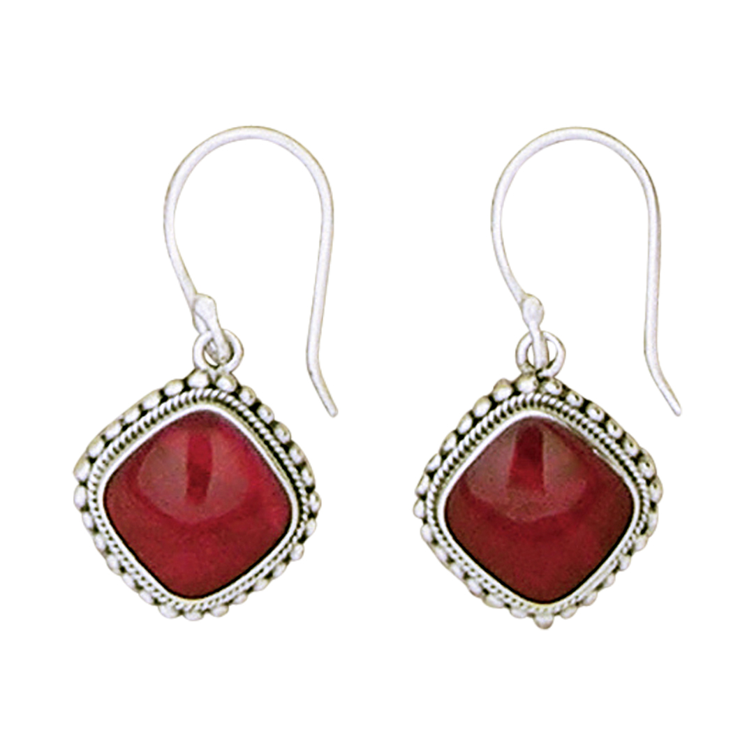 24258earring Coral diamond shape
