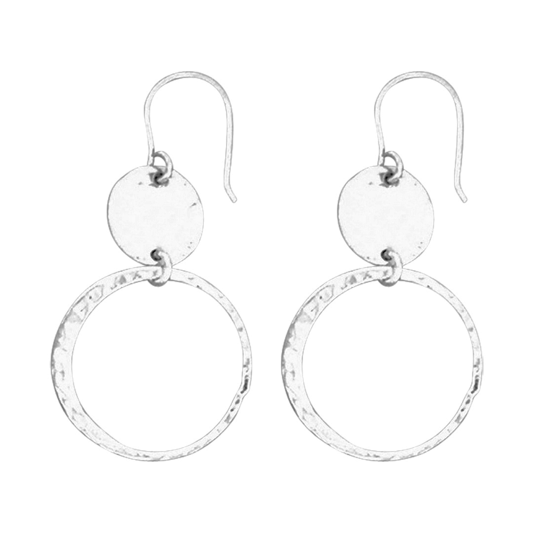 26176earring disk + circle hammered