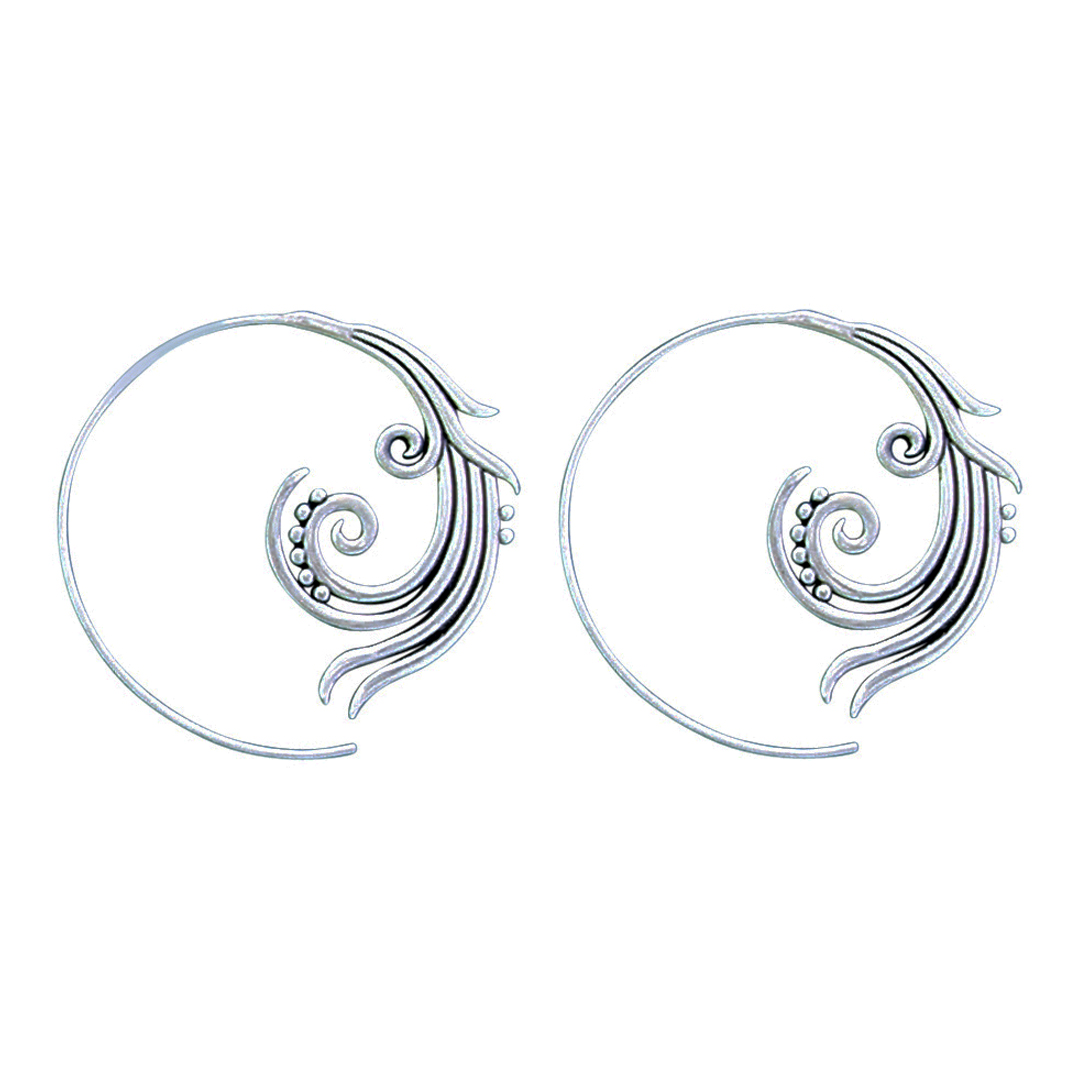 26558earring abstract floral tribal design