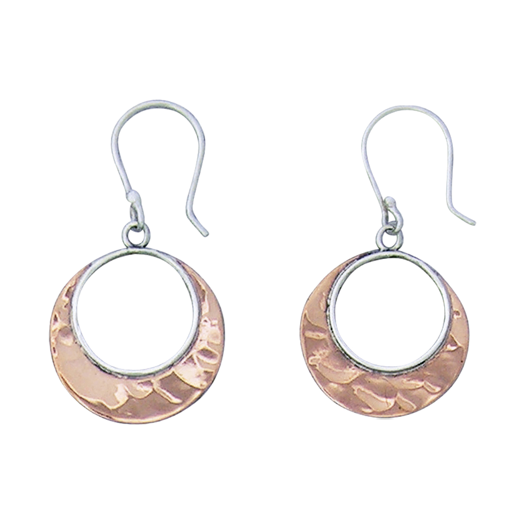 27237earring cutout Copper disk w/Silver rim