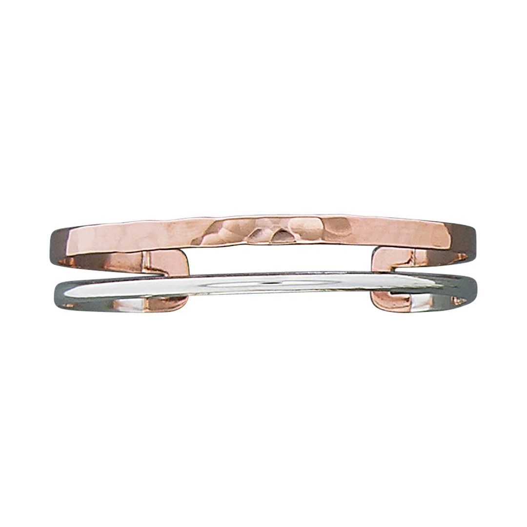 43477cuff 2 bars Copper/Silver