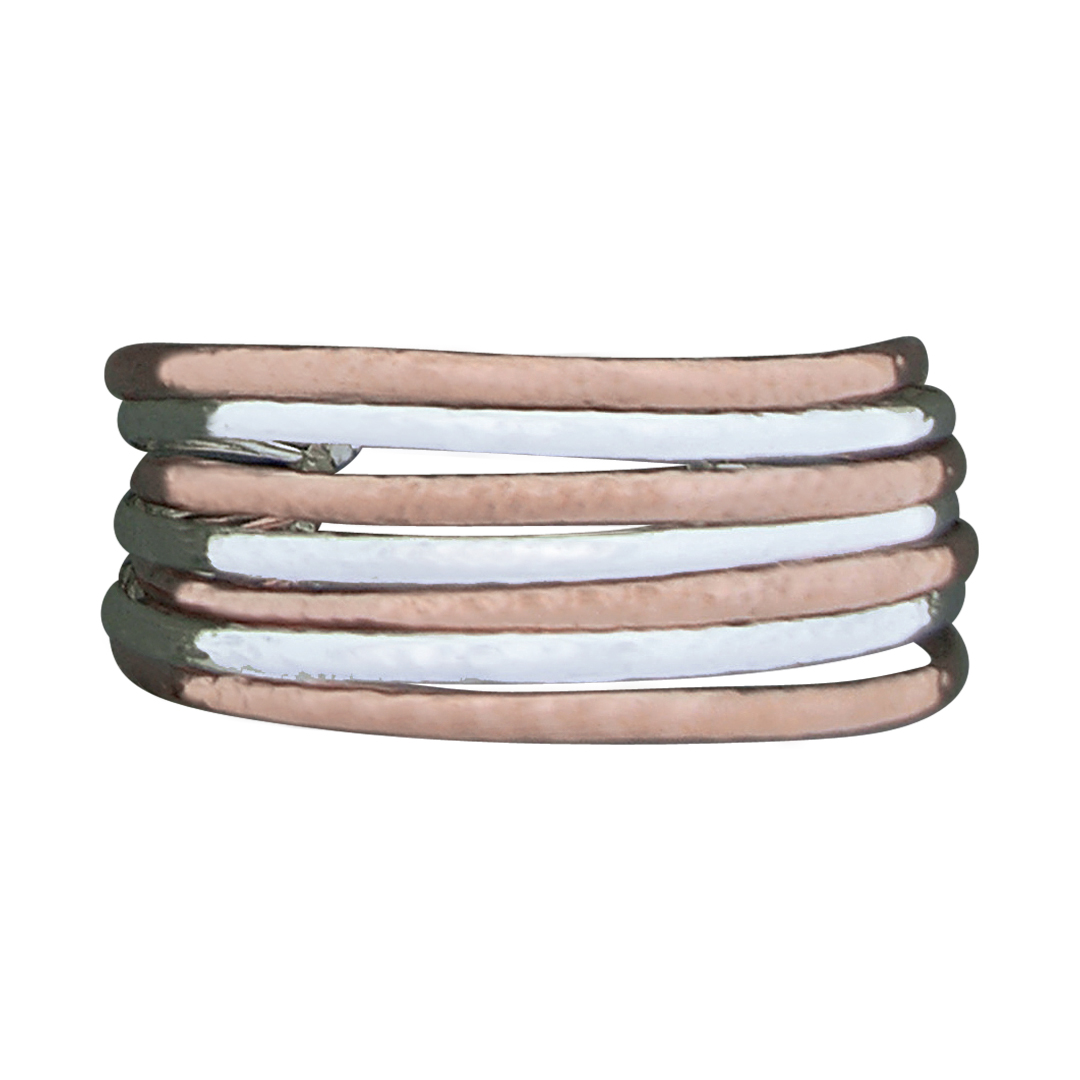 43526cuff 7 hammered bars Silver/Copper