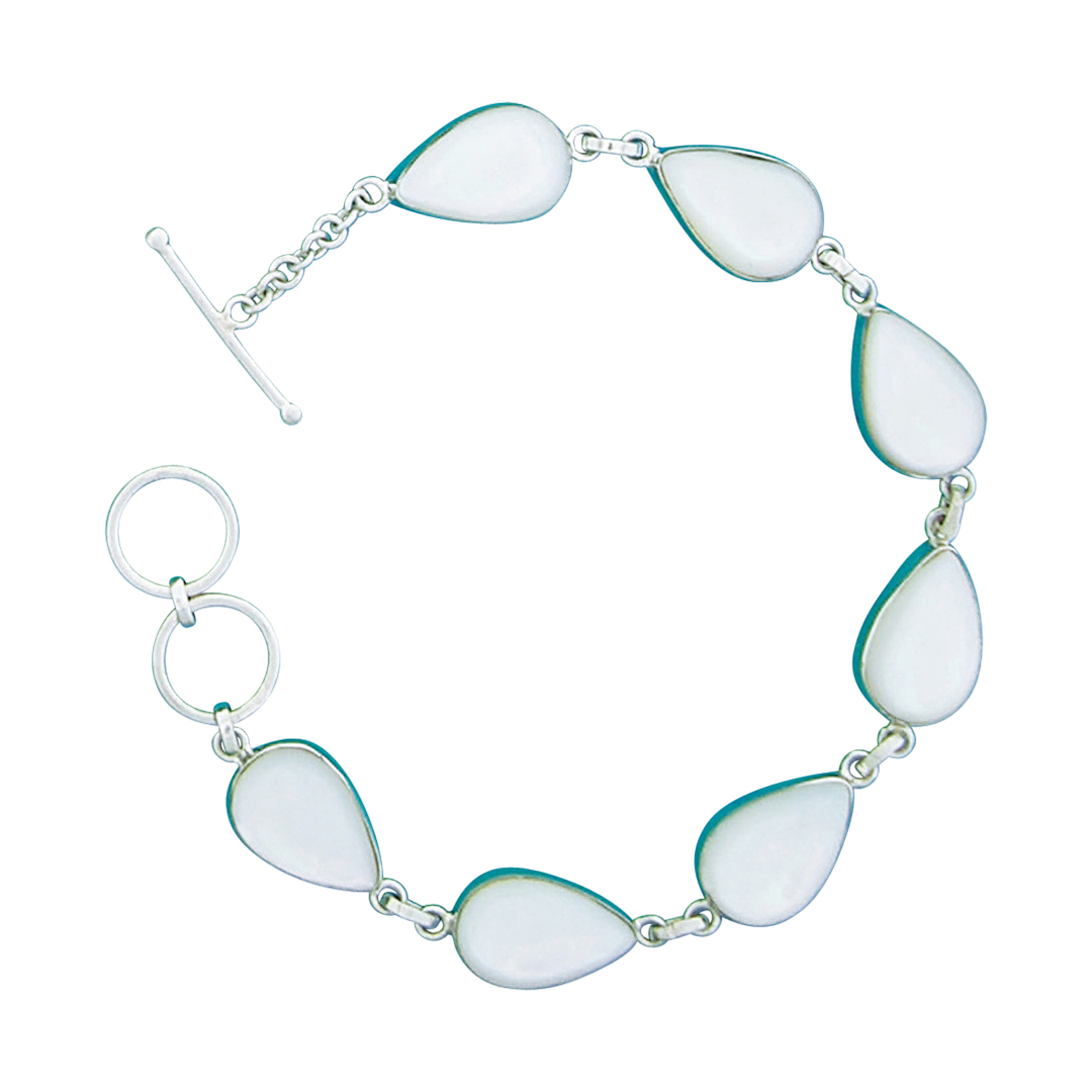 43865bracelet MOP teardrop links