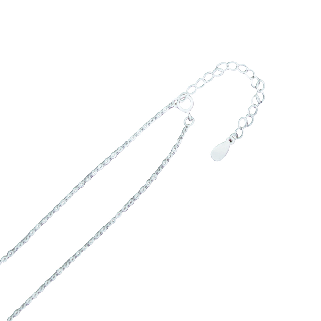 57199-16chain oval link 16"+2" ext. Rhodium Plated
