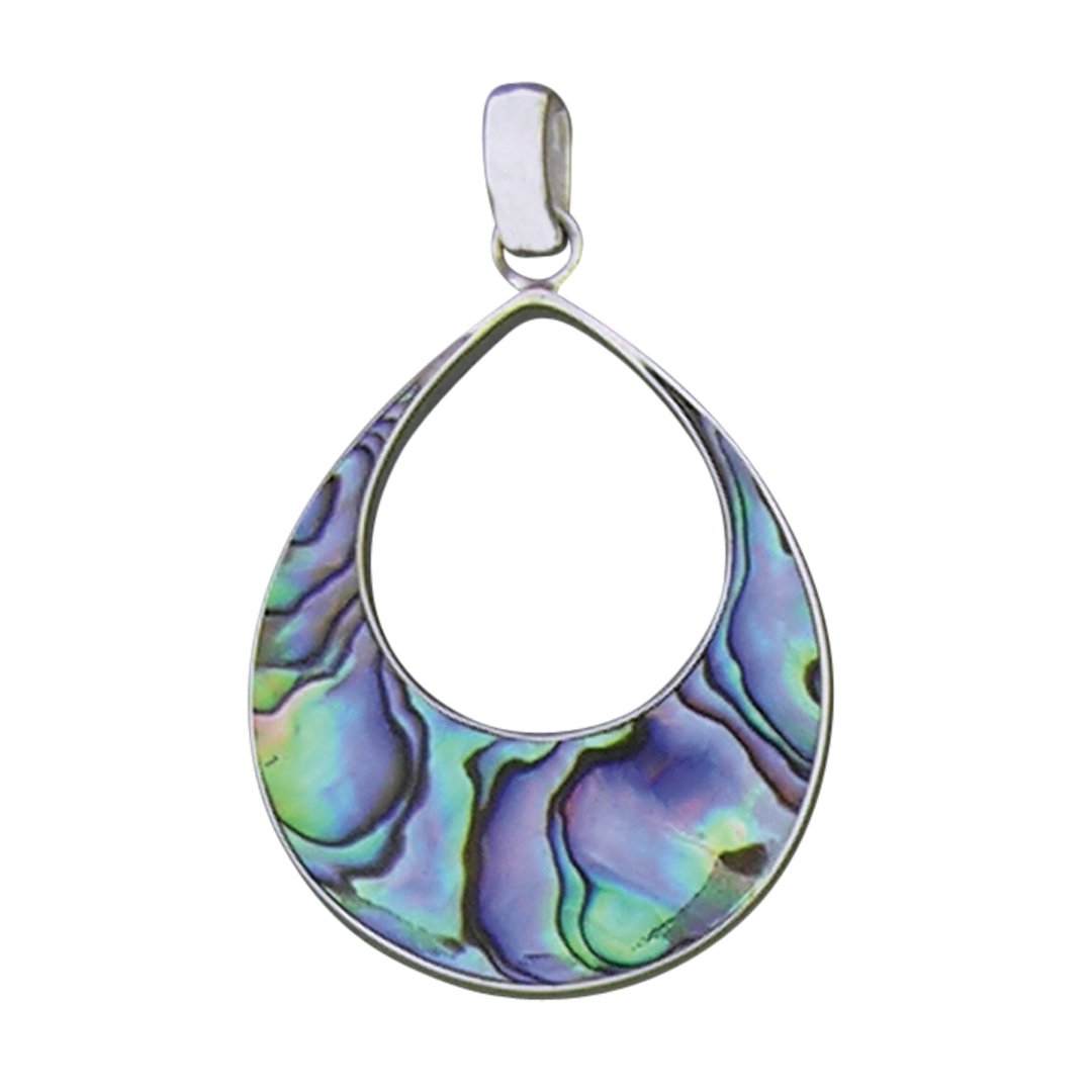 63899pendant Abalone teardrop