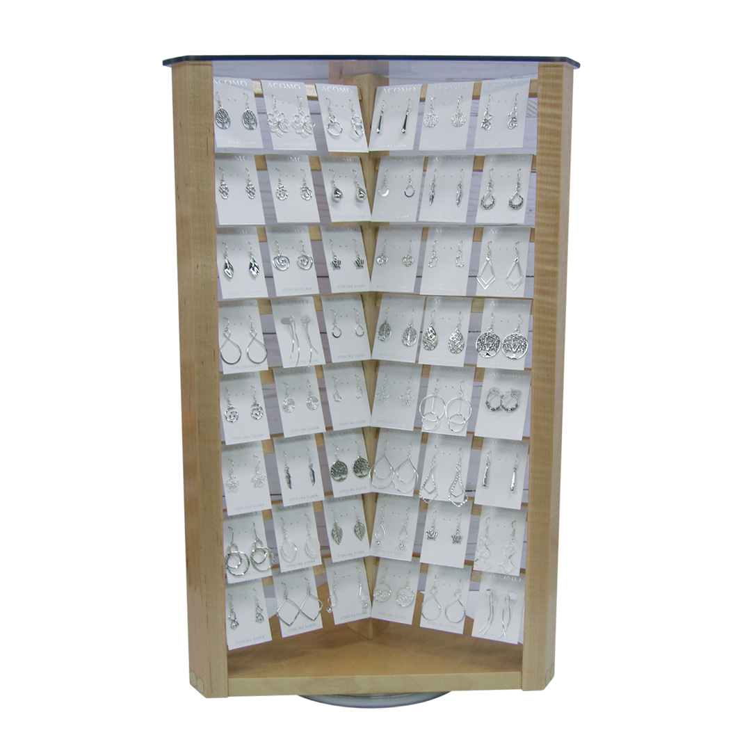 75180Maple Display 6 Sided with doors (holds 144 regular cards)