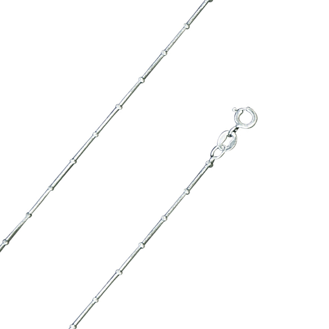 C2517-9anklet 8-sided snake w/Silver beads 9"