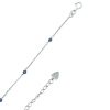 C2698-9anklet w/Iolite beads 9" + ext.