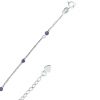 C2699-9anklet w/Amethyst beads 9" + ext.