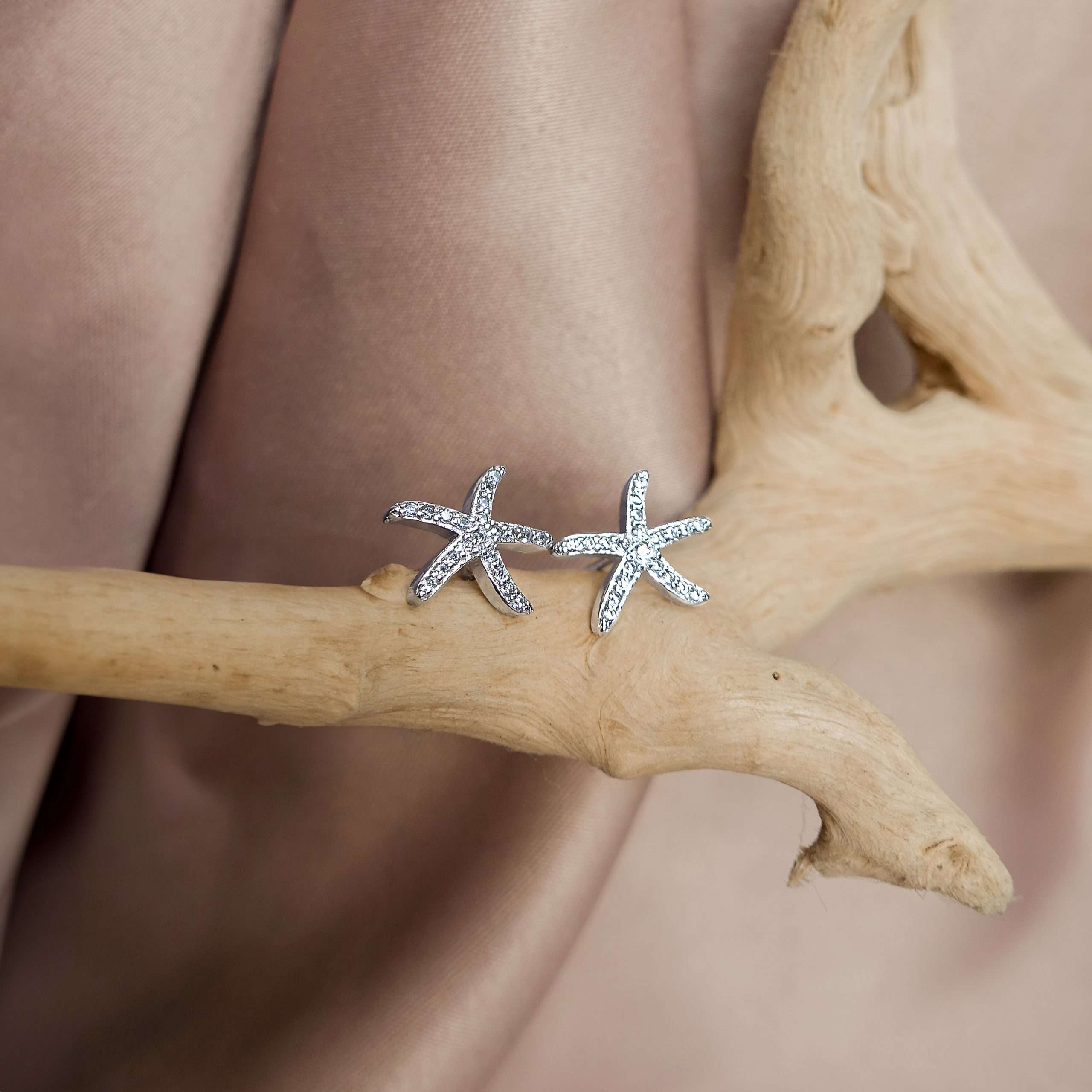 27121<br>ear stud PAVE CZ starfish RP - Image 2