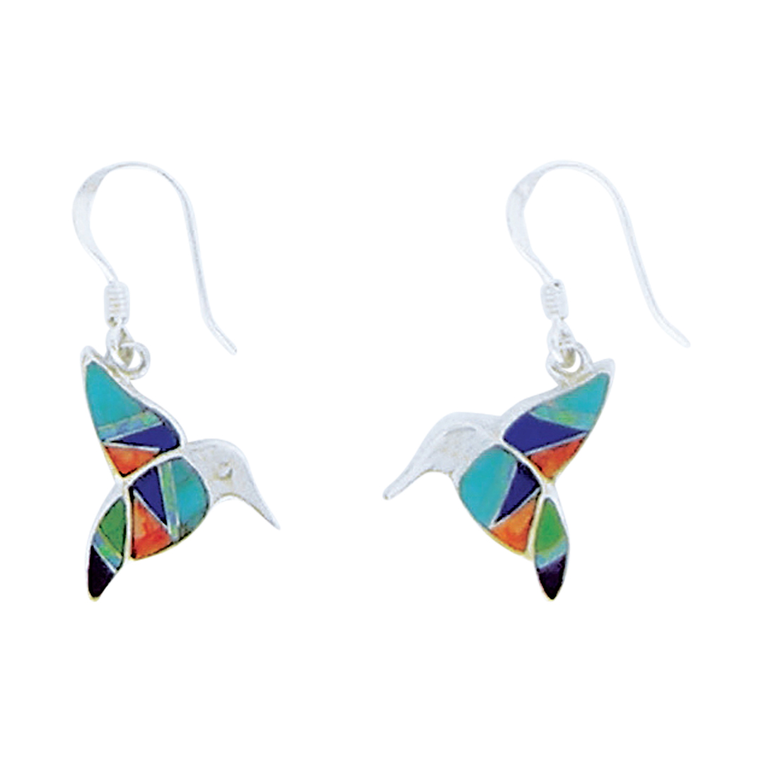 E-2329Searring Inlay hummingbird