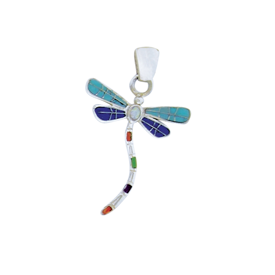P-0893sSpendant Inlay sm wavy dragonfly
