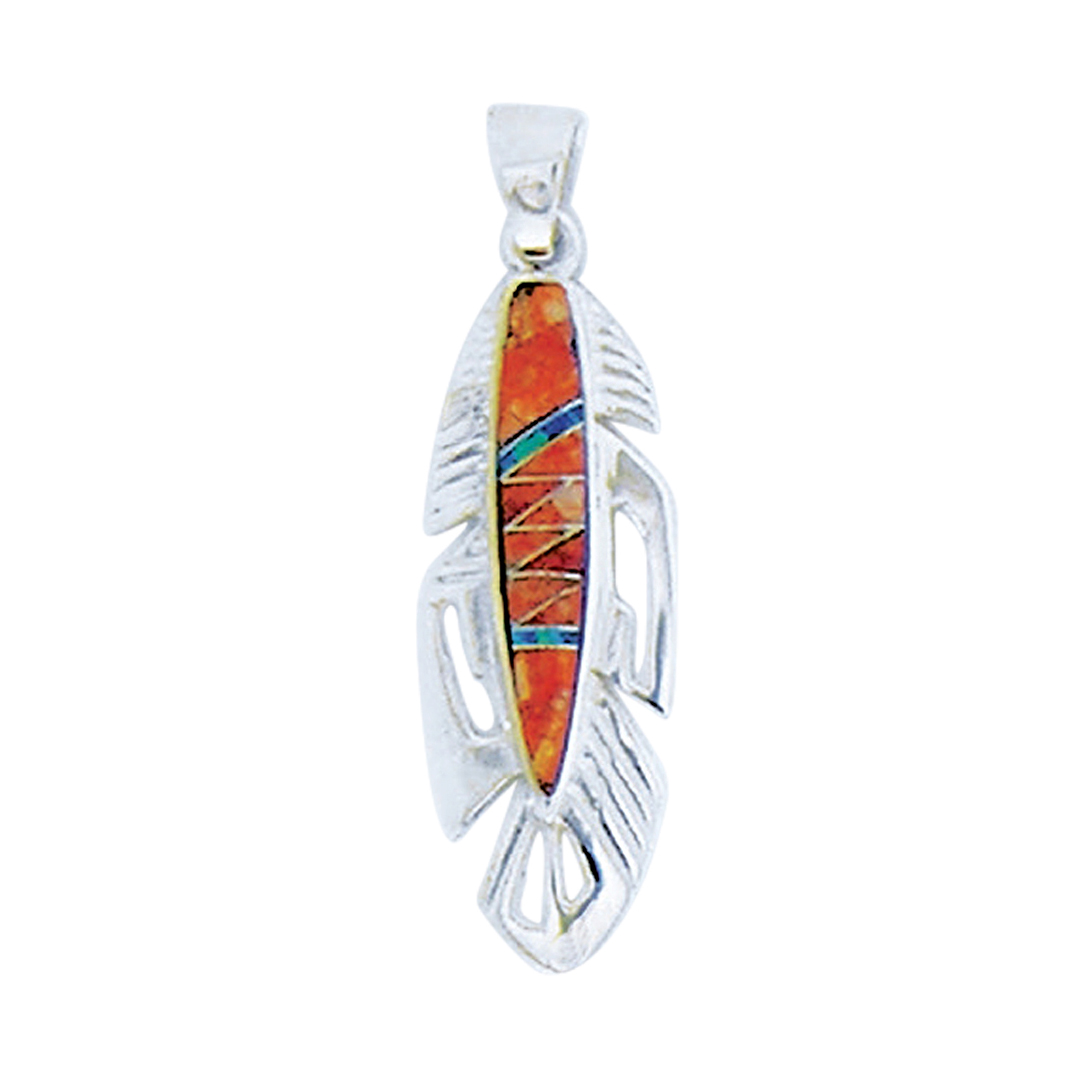 P-2113Spendant Inlay sm feather