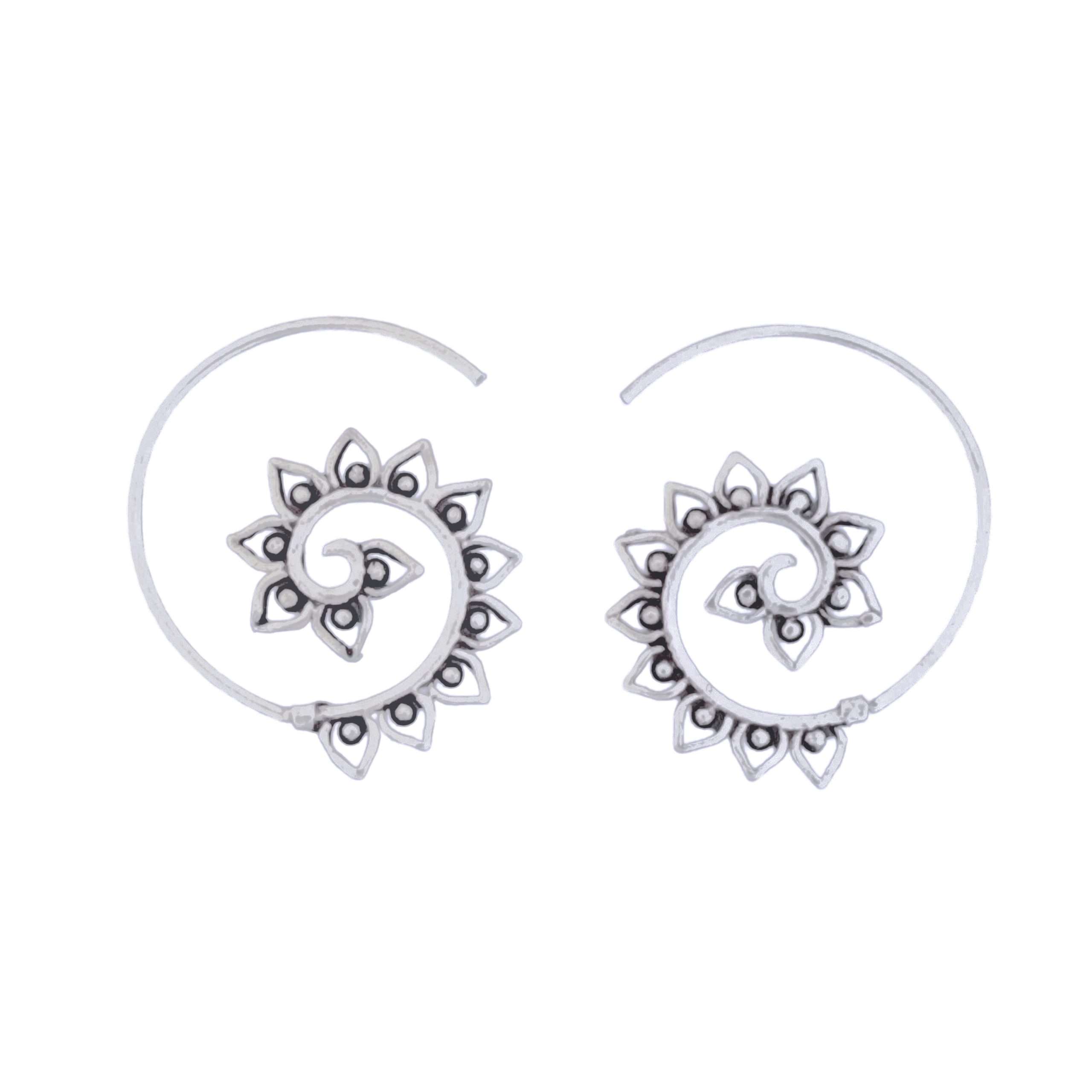 26672<br>earring mini spiral threader point tribal design - Image 1