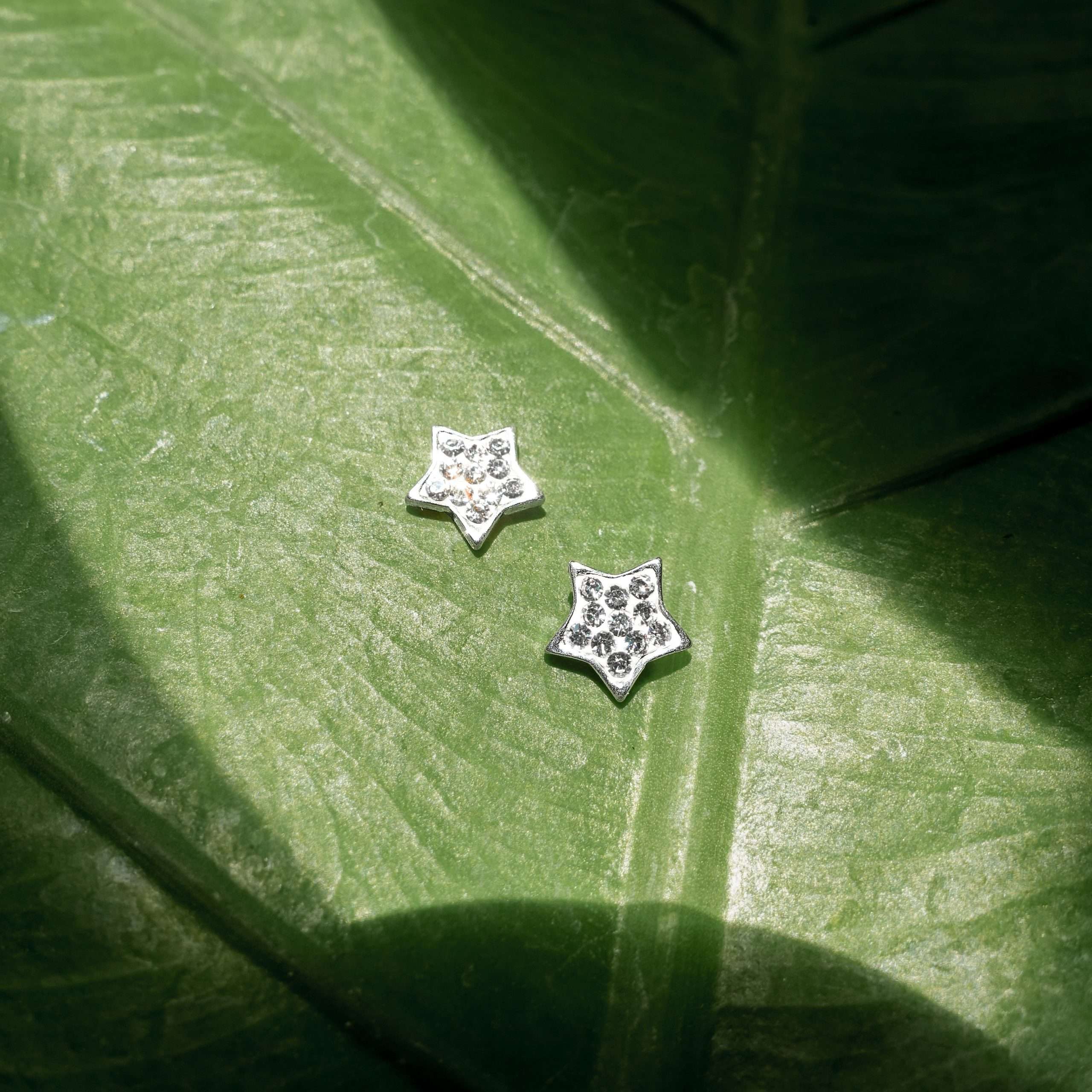 27125<br>ear stud PAVE CZ tiny star RP - Image 3