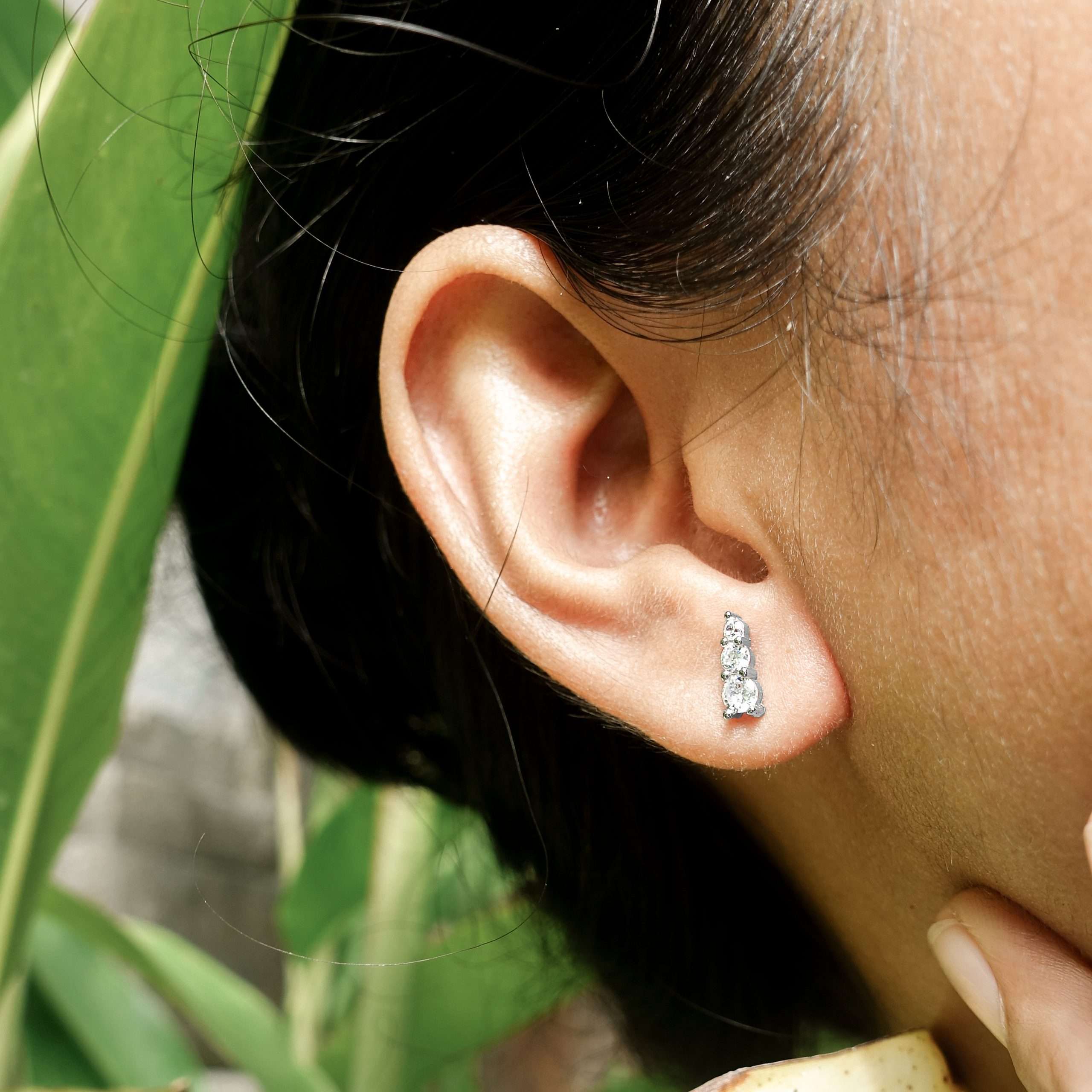 27152<br>ear stud CZ 3 graduated sizes RP - Image 2
