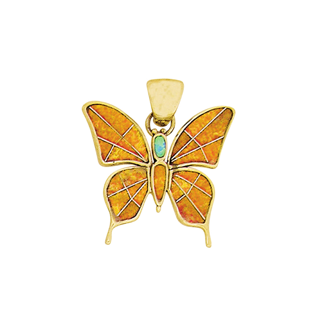 OPP-0889sB-Close-Out  pendant butterfly sm pointy - pendant is sold without chain or cord