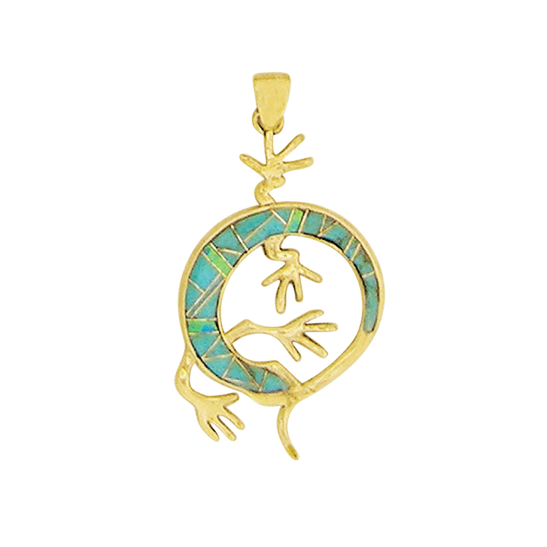 OPP-2162B-Close-Out  pendant gecko circle - pendant is sold without chain or cord