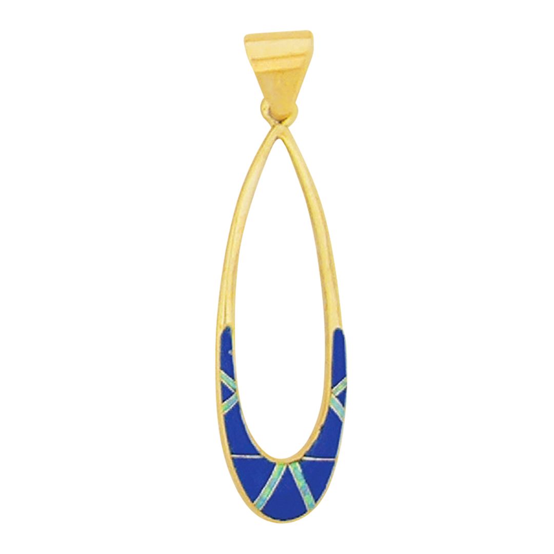 OPP-2300B-Close-Out  pendant inlay open teardrop - pendant is sold without chain or cord