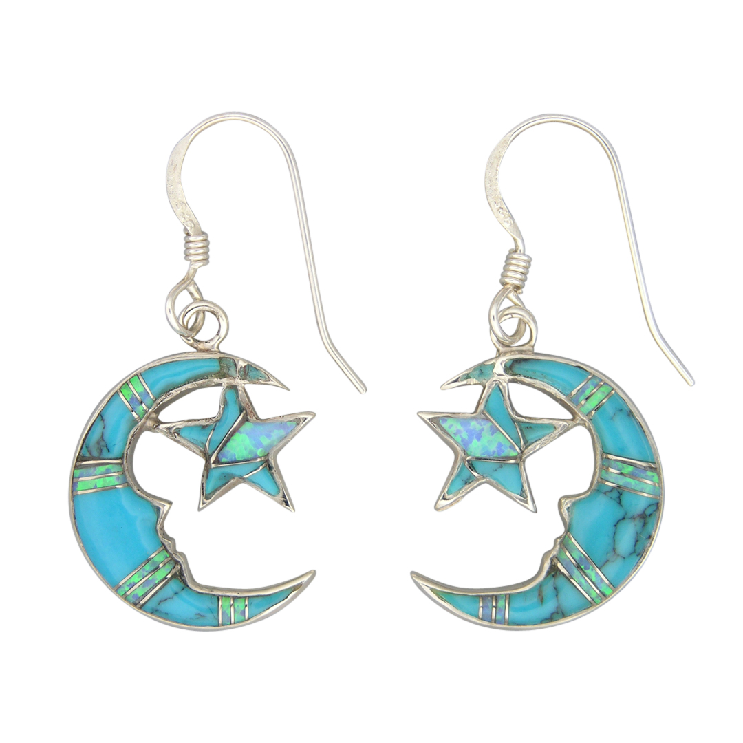 E-2328S earring inlay moon/star