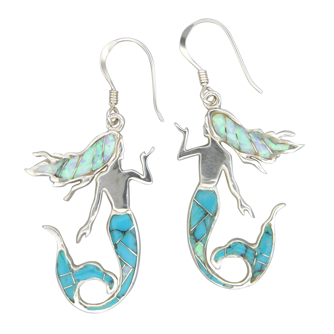 E-2351S earring inlay mermaid