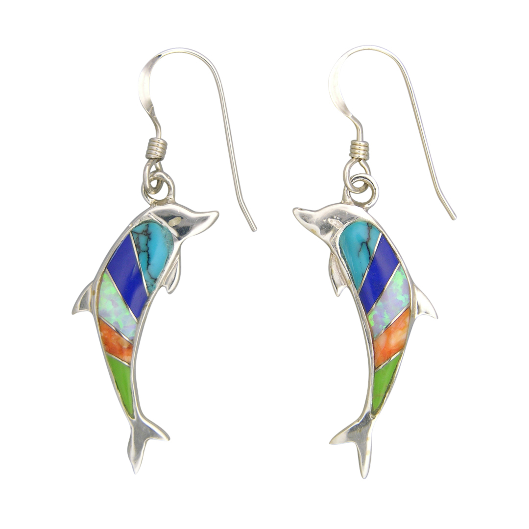 E-2352S earring inlay dolphin