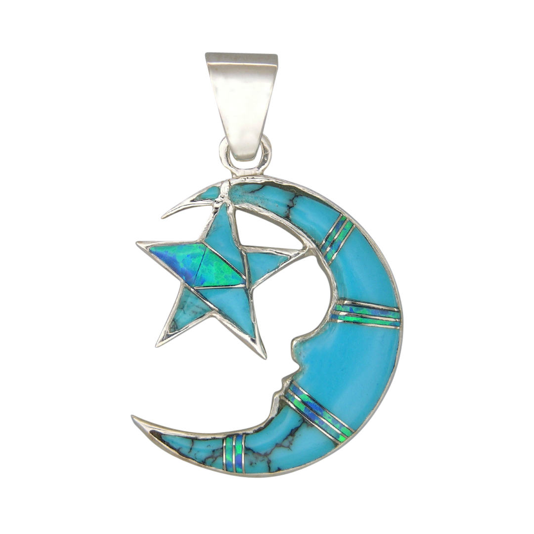 P-2328S pendant inlay moon/star
