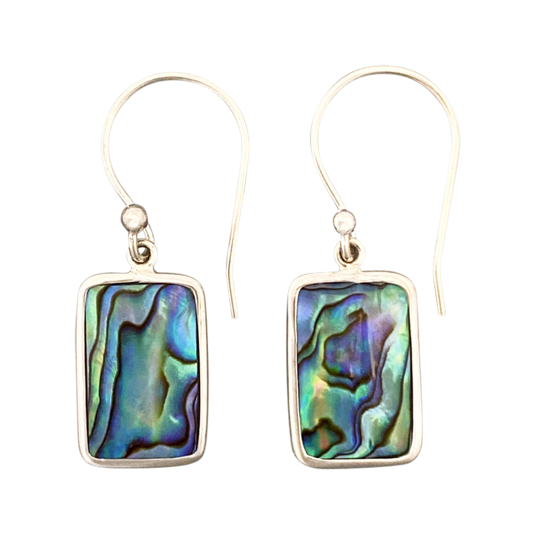 27172-Close-Out  Sterling Silver, ear stud moon w/CZ's & white opal- Rhodium Plated