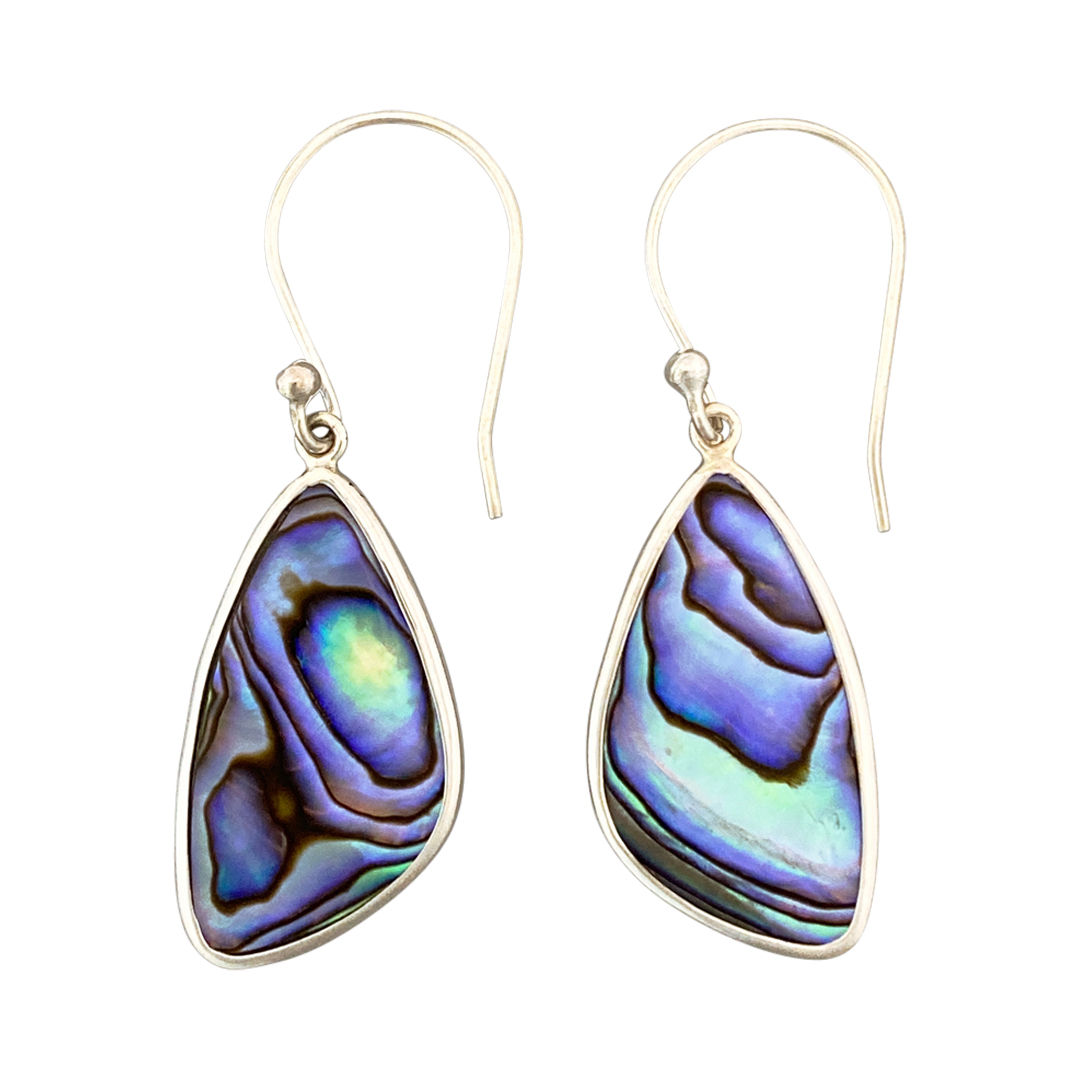 27172-Close-Out  Sterling Silver, ear stud moon w/CZ's & white opal- Rhodium Plated