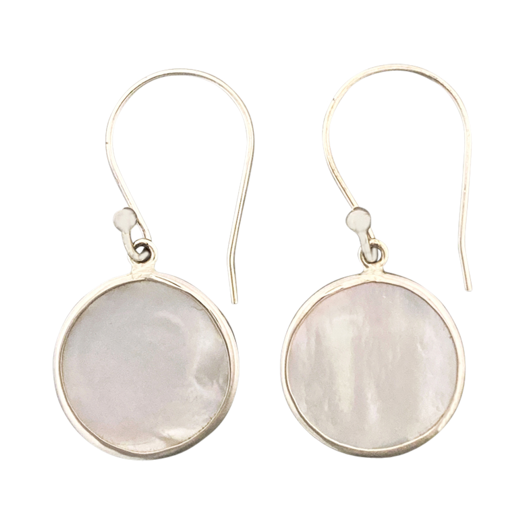 27172-Close-Out  Sterling Silver, ear stud moon w/CZ's & white opal- Rhodium Plated