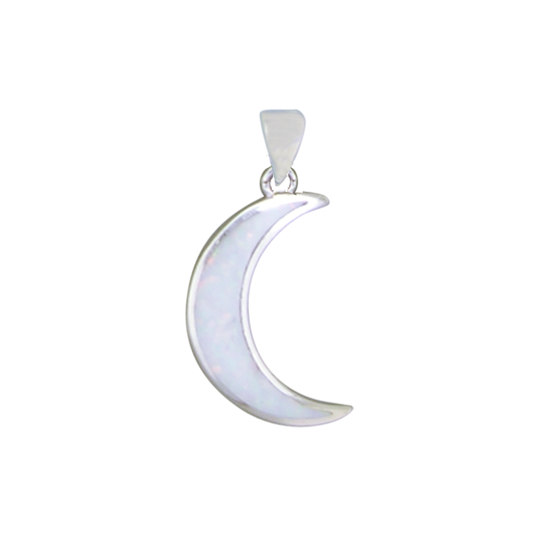 23566-bl-Close-Out  ear stud synthetic Opal moon & star-blue