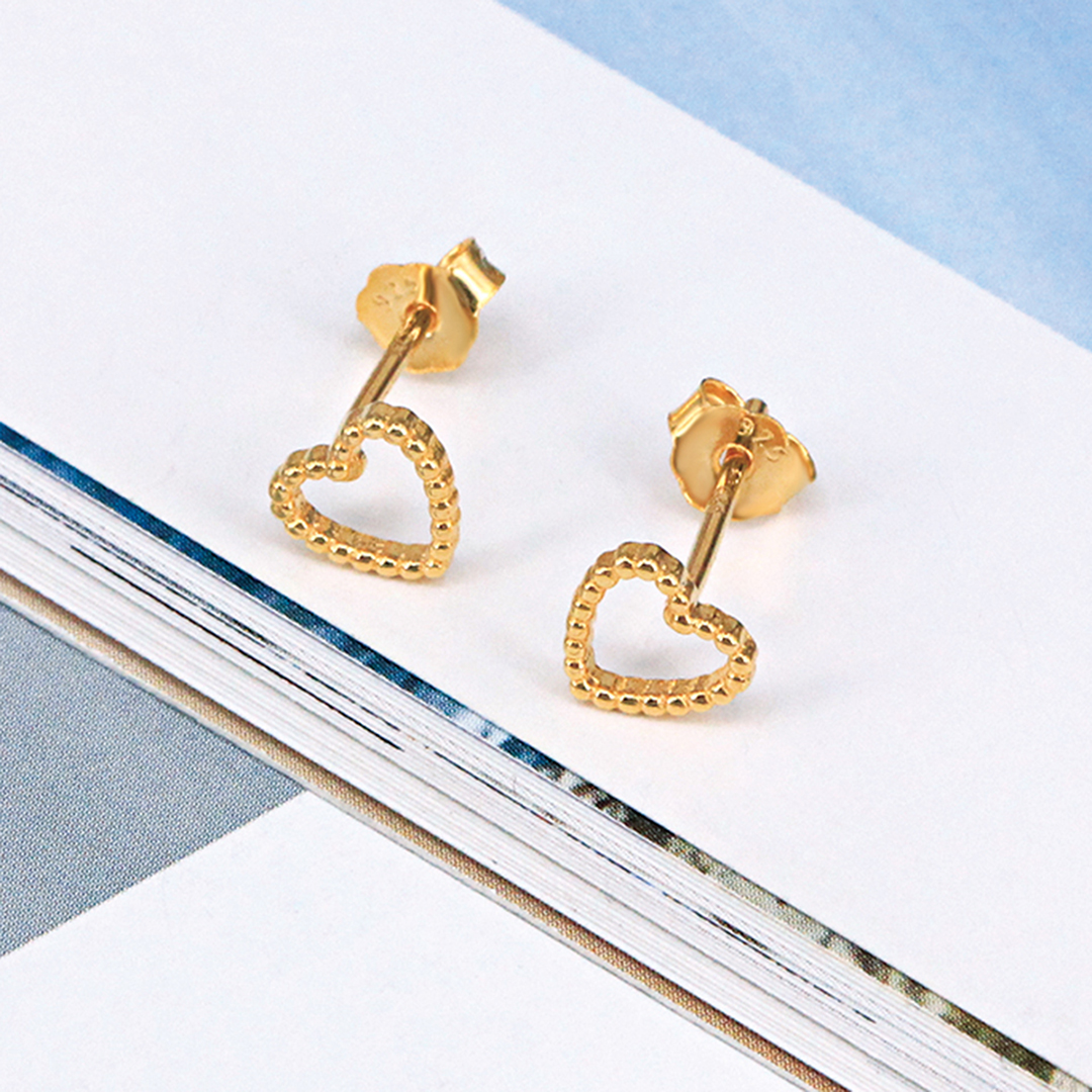 92007 ear stud  pearl w/ CZ - 18K GP .925