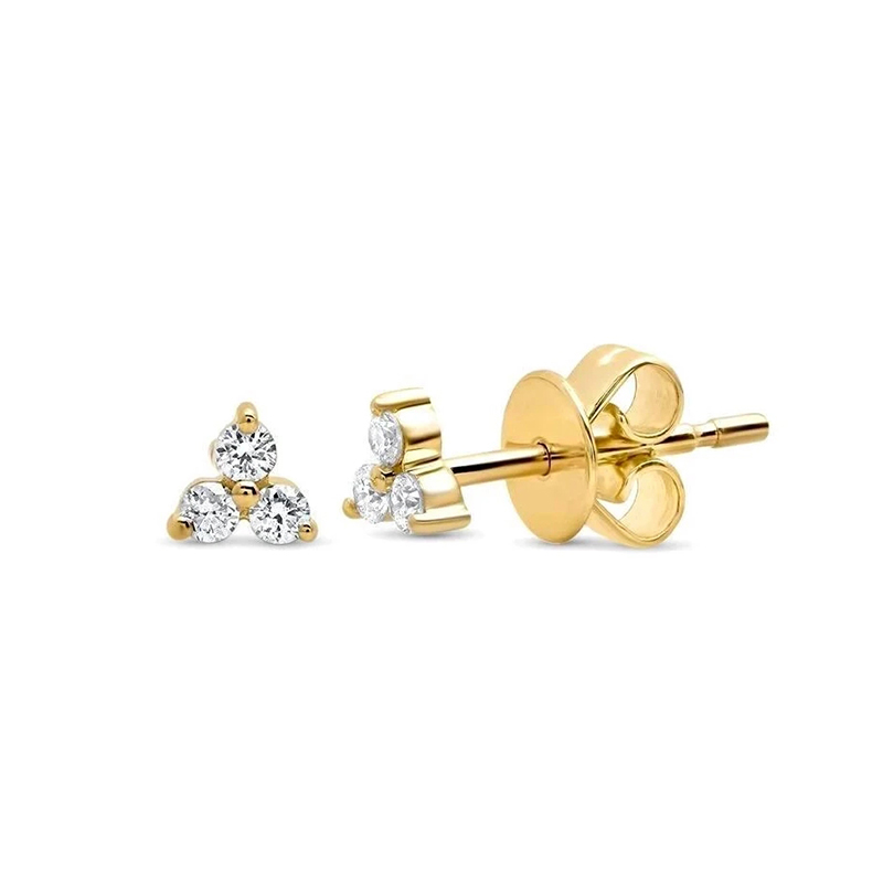 92007 ear stud  pearl w/ CZ - 18K GP .925