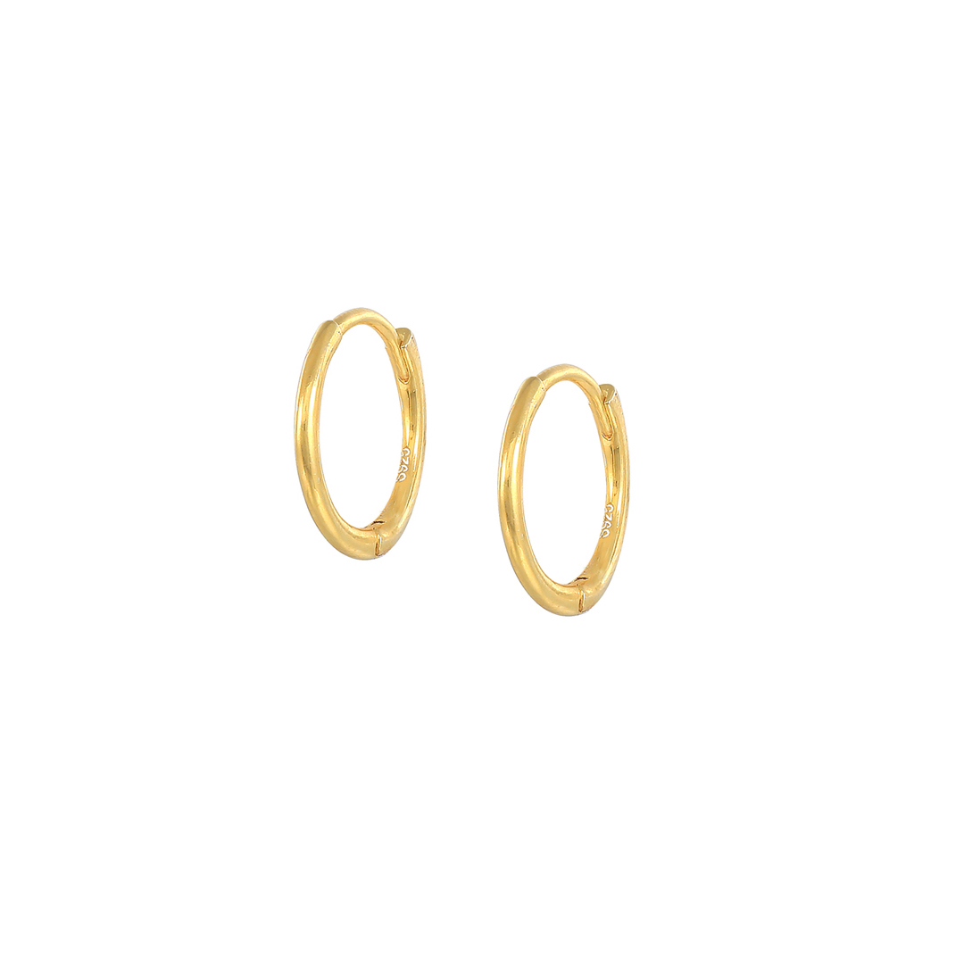 92032 earring 10 mm simple hoop - 18K GP .925
