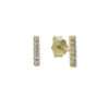 Close-Out-92077 <br> ear stud 8mm bar w/ CZ's .925 goldplated - Thumbnail Image 3