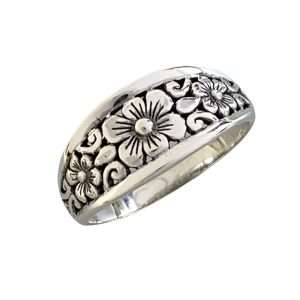 11342<br>ring 3 Balinese flowers tapered