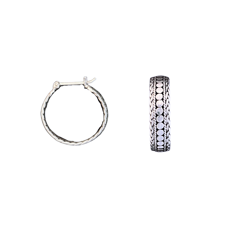 22237earring Bali hoop w/ dots