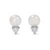 27178ear stud 6mm pearl w/ 2mm CZ .925 RP