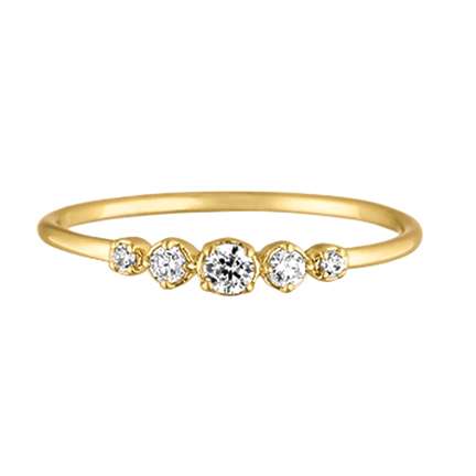 91006ring 5 CZ band .925  goldplated