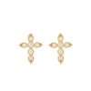 92063ear stud CZ cross .925  Gold Plated