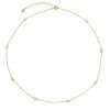 95020necklace CZ station w/ 16"+2" ext chain .925 Gold Plated