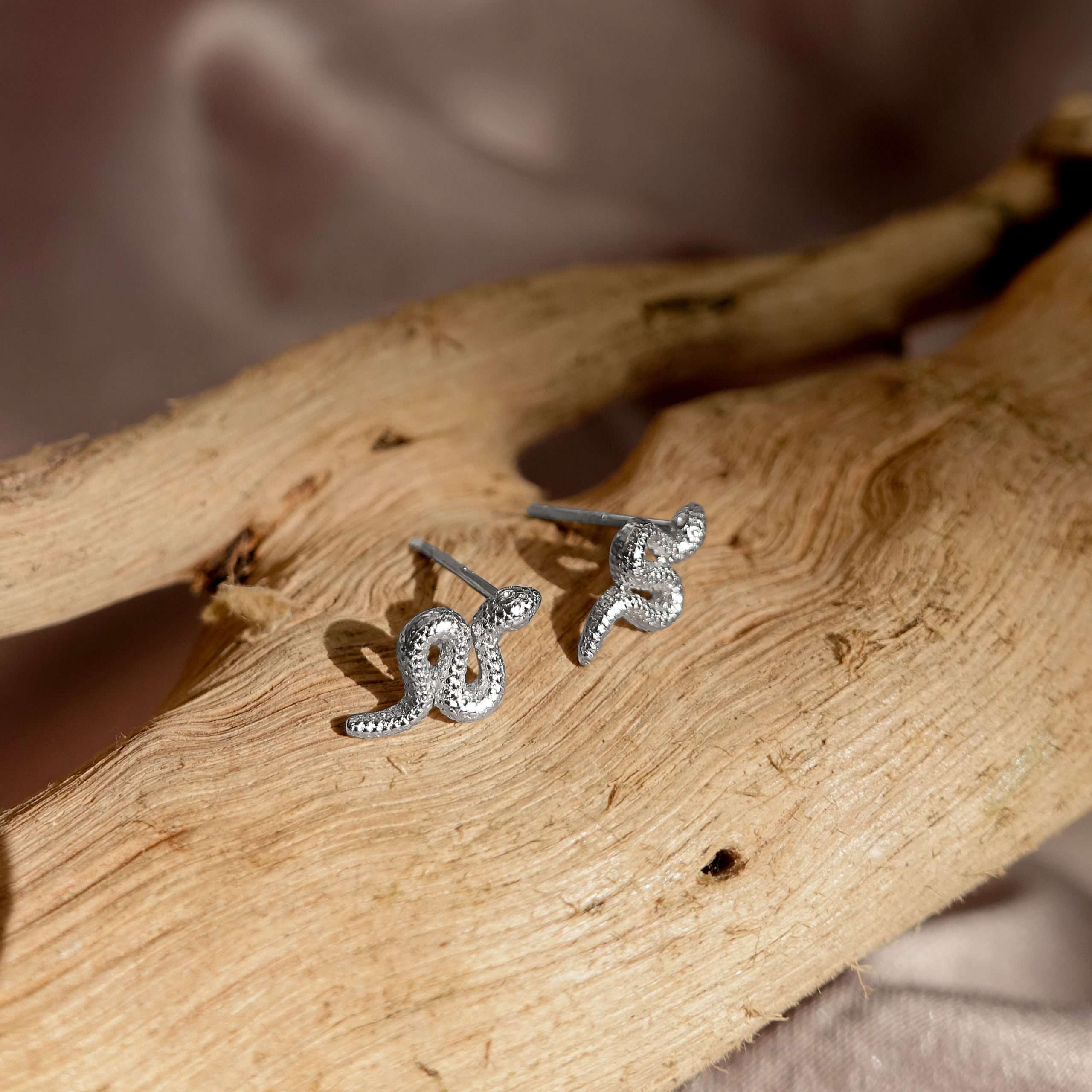 27115<br>ear stud coiled snake  .925 RP - Image 2